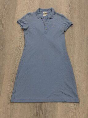 Lacoste Light Blue Polo Dress Short Sleeve Croc Logo Women’s Size 38
